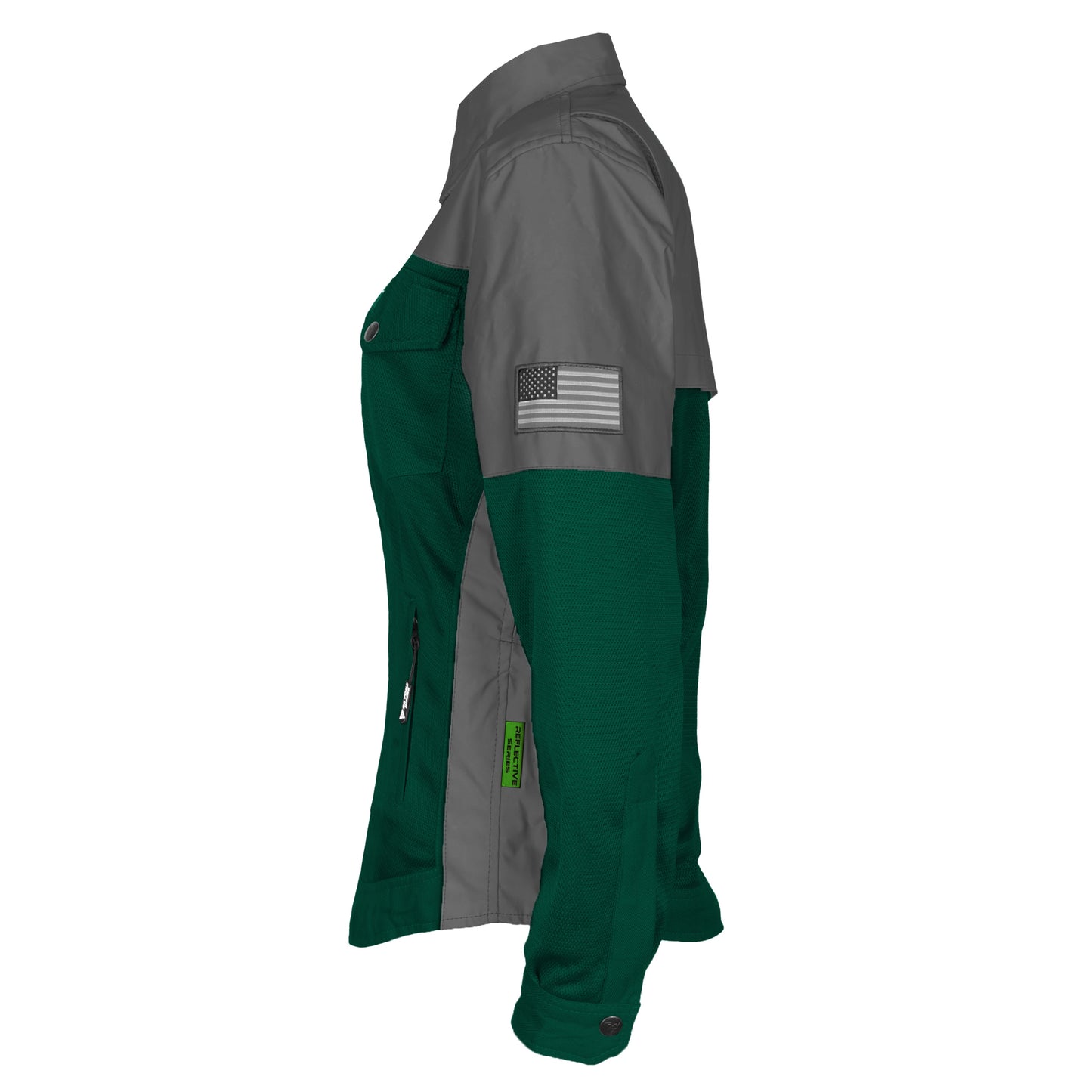 Summer Mesh Reflective Shirt Dark Green Nebula for Women - with Pads