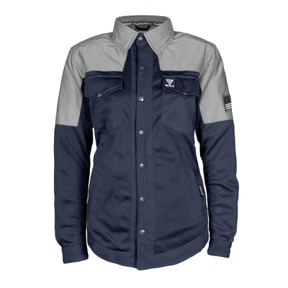 Summer Mesh Reflective Shirt Navy Blue Eclipse for Women - with Pads