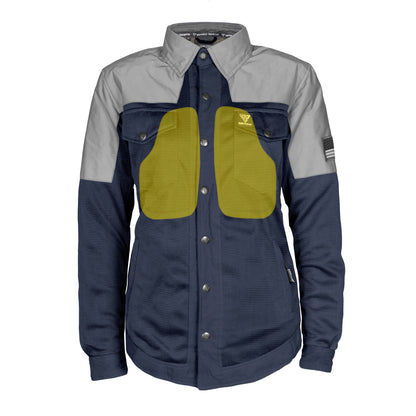 Summer Mesh Reflective Shirt Navy Blue Eclipse for Women - with Pads