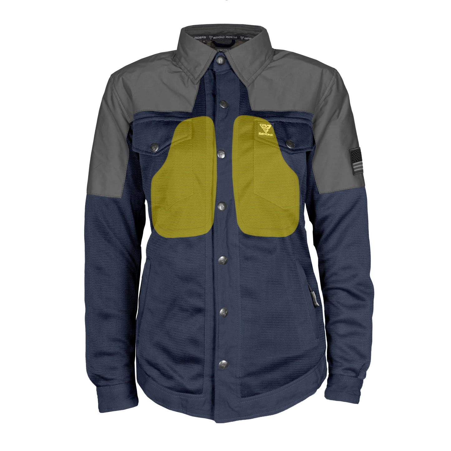 Summer Mesh Reflective Shirt Navy Blue Nebula for Women - with Pads