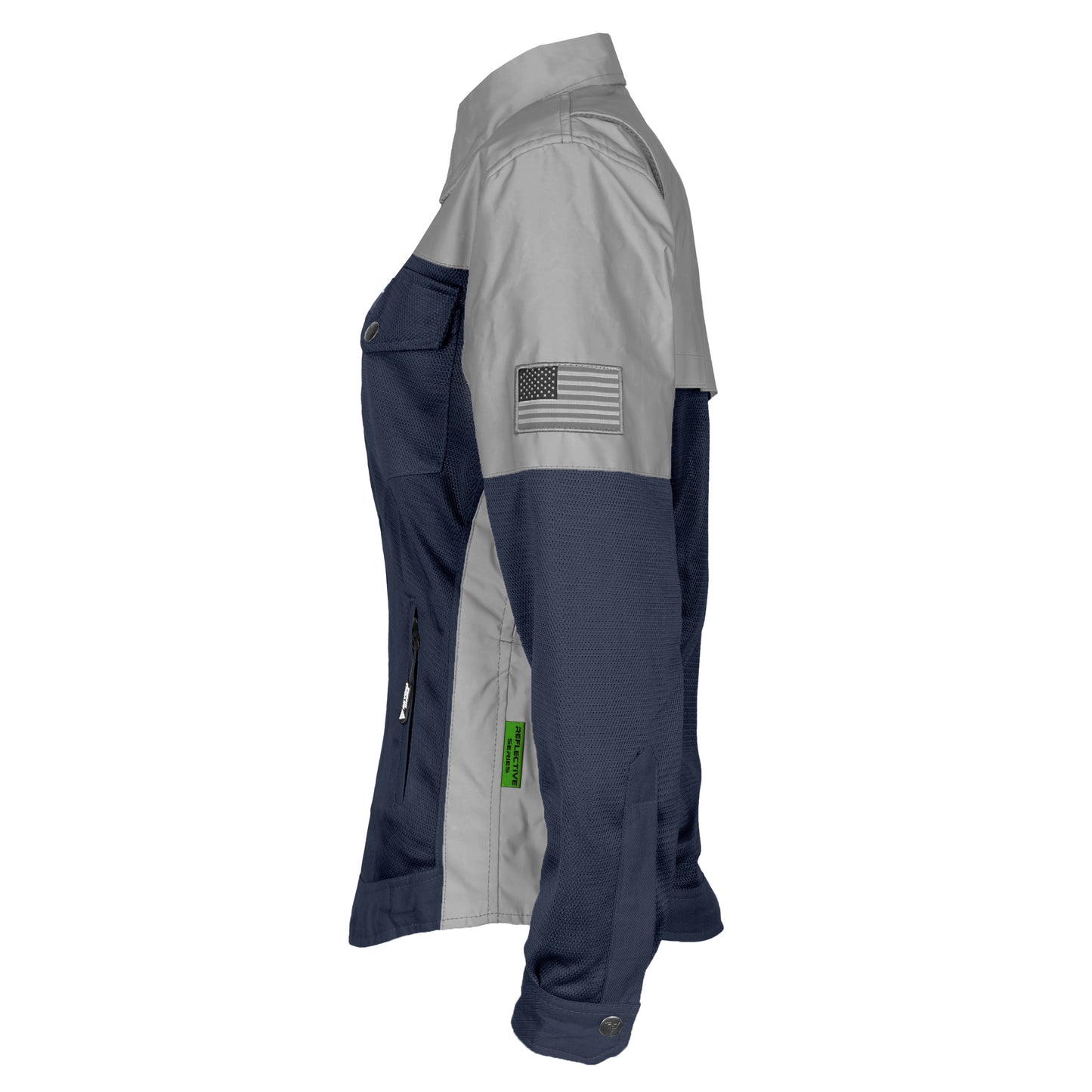 Summer Mesh Reflective Shirt Navy Blue Eclipse for Women - with Pads