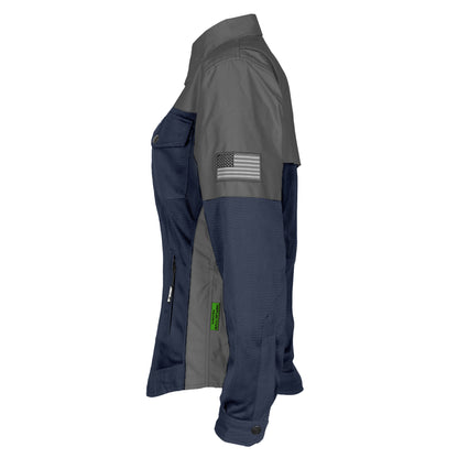 Summer Mesh Reflective Shirt Navy Blue Nebula for Women - with Pads