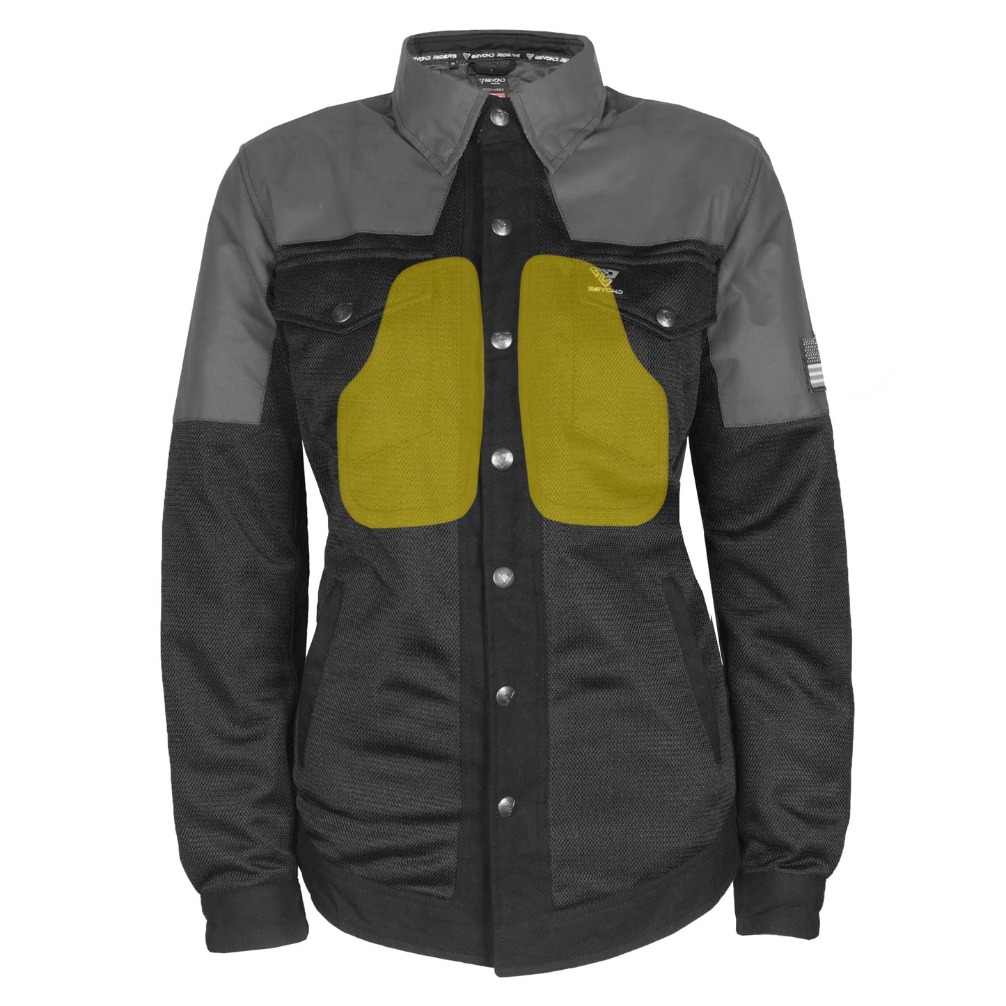 Summer Mesh Reflective Shirt "Nightfall Nebula" for Women - Black with Pads