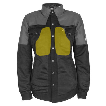 Summer Mesh Reflective Shirt "Nightfall Nebula" for Women - Black with Pads