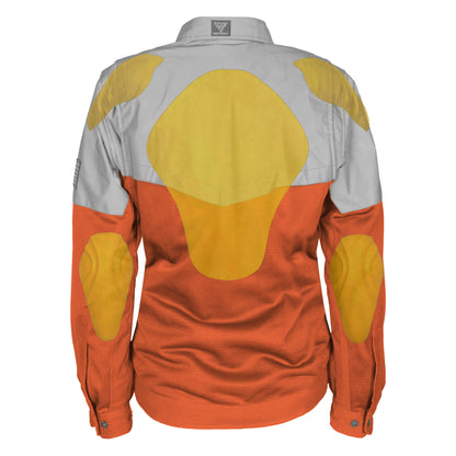 Summer Mesh Reflective Shirt Orange Eclipse for Women - with Pads