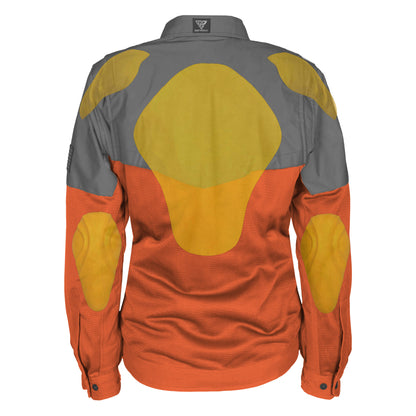 Summer Mesh Reflective Shirt Orange Nebula for Women - with Pads