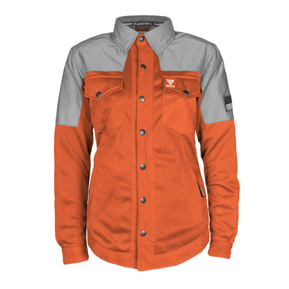 Summer Mesh Reflective Shirt Orange Eclipse for Women - with Pads