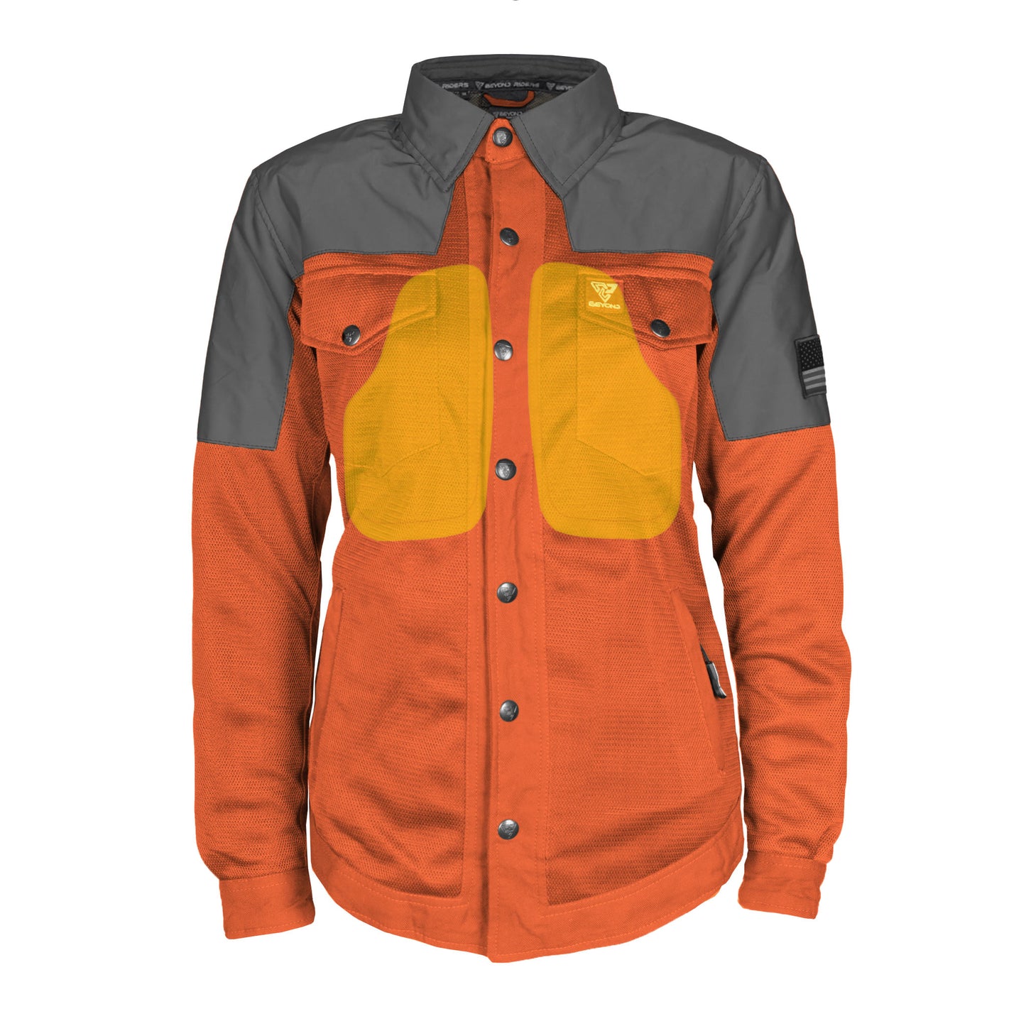 Summer Mesh Reflective Shirt Orange Nebula for Women - with Pads