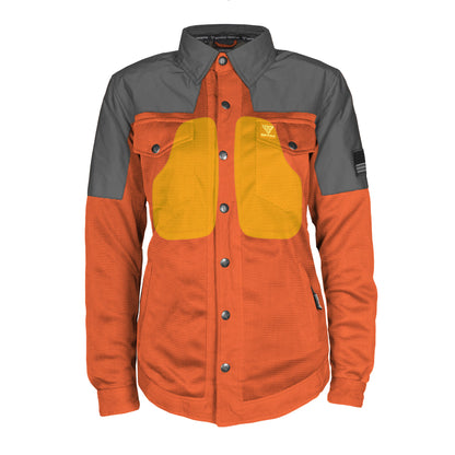 Summer Mesh Reflective Shirt Orange Nebula for Women - with Pads