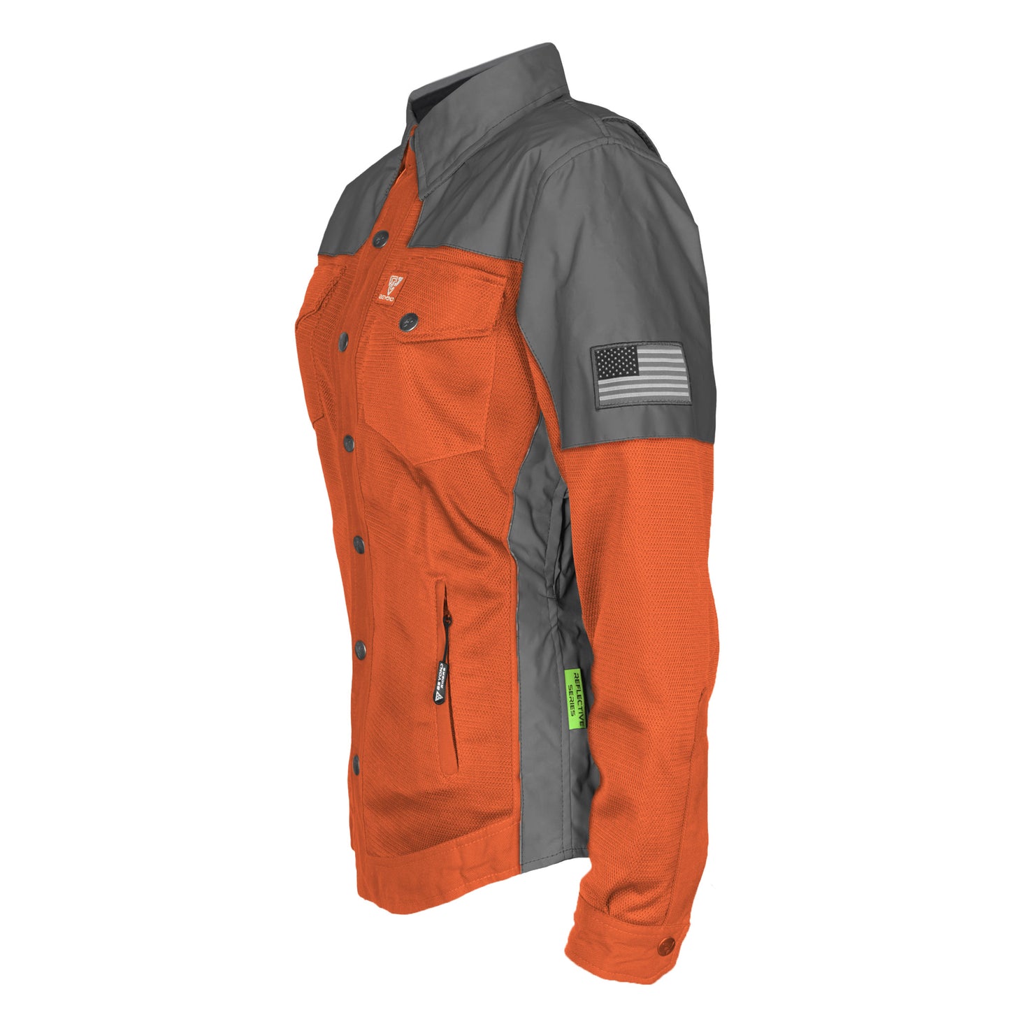 Summer Mesh Reflective Shirt Orange Nebula for Women - with Pads