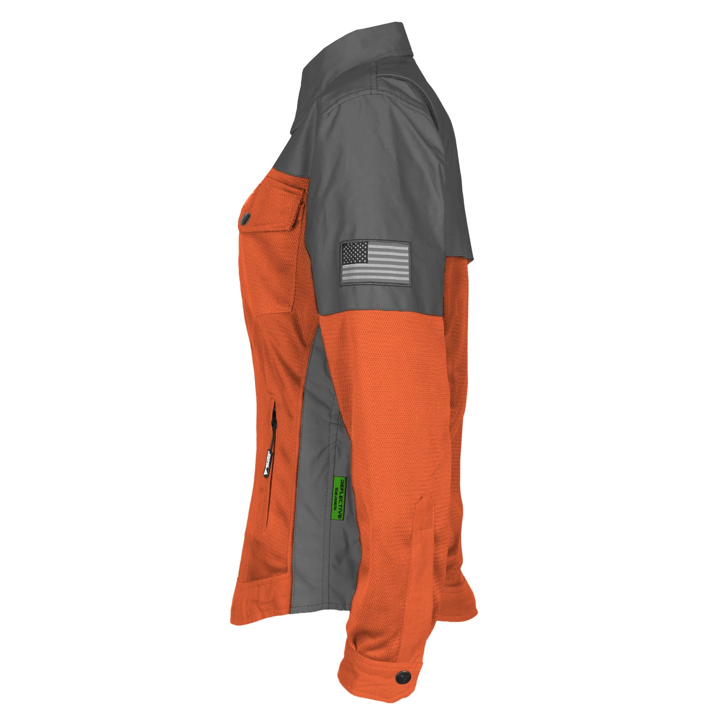 Summer Mesh Reflective Shirt Orange Nebula for Women - with Pads