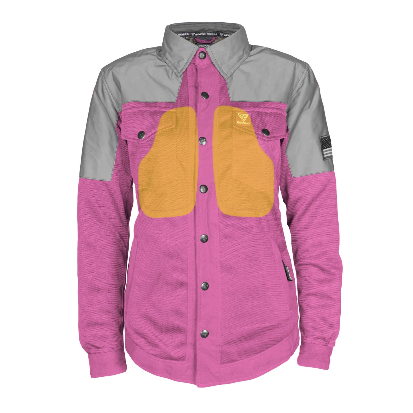 Summer Mesh Reflective Shirt Pink Eclipse for Women - with Pads