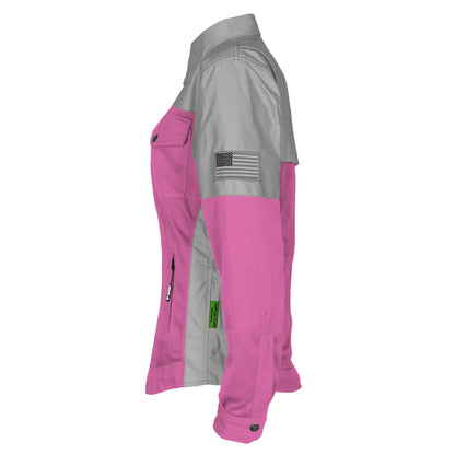 Summer Mesh Reflective Shirt Pink Eclipse for Women - with Pads