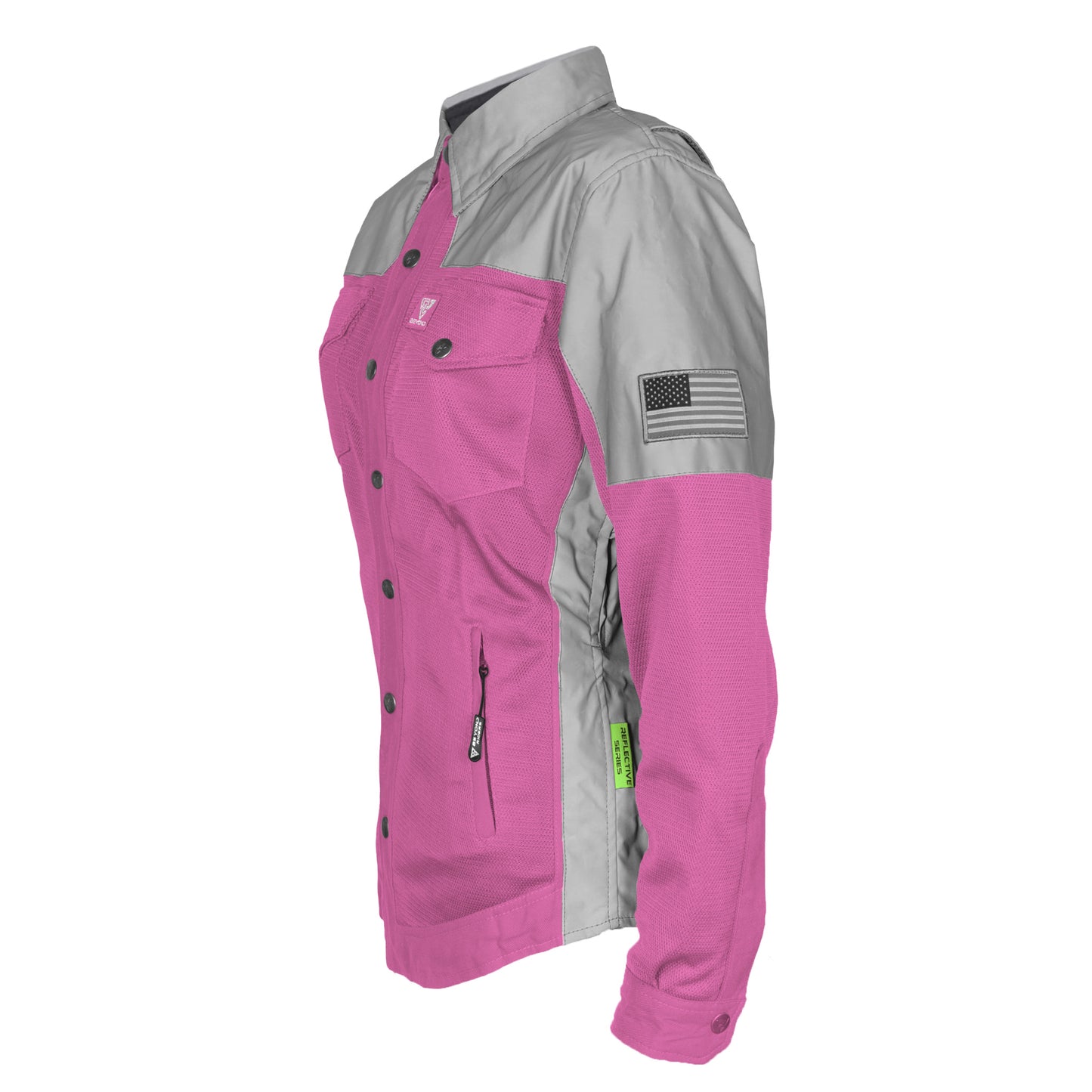 Summer Mesh Reflective Shirt Pink Eclipse for Women - with Pads
