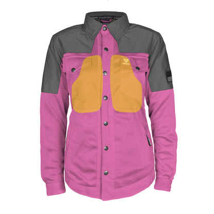 Summer Mesh Reflective Shirt Pink Nebula for Women - with Pads