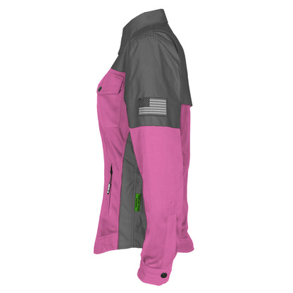 Summer Mesh Reflective Shirt Pink Nebula for Women - with Pads