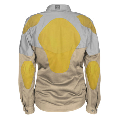 Summer Mesh Reflective Shirt Khaki Eclipse for Women - with Pads