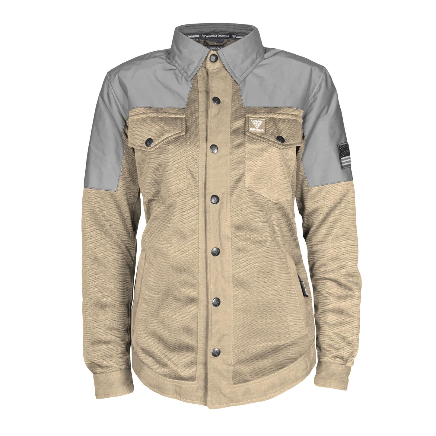 Summer Mesh Reflective Shirt Khaki Eclipse for Women - with Pads