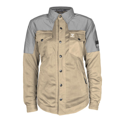 Summer Mesh Reflective Shirt Khaki Eclipse for Women - with Pads