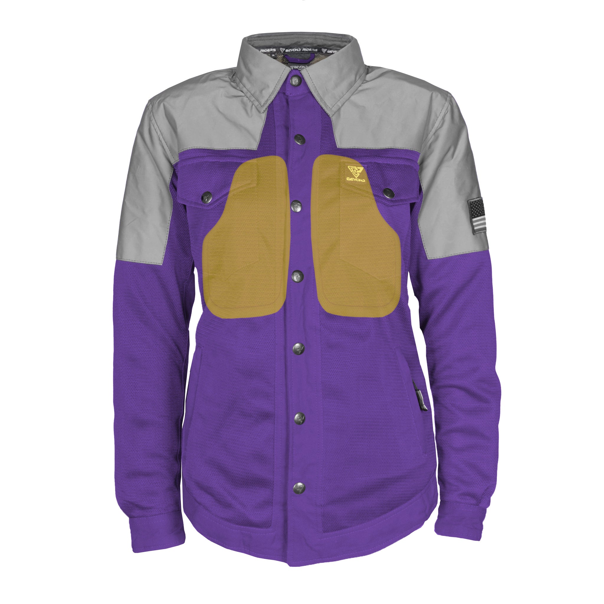 Summer Mesh Reflective Shirt Purple Eclipse for Women - with Pads
