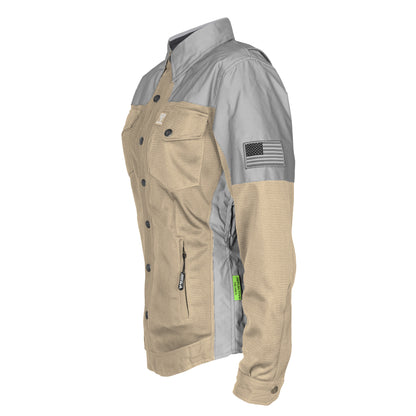 Summer Mesh Reflective Shirt Khaki Eclipse for Women - with Pads