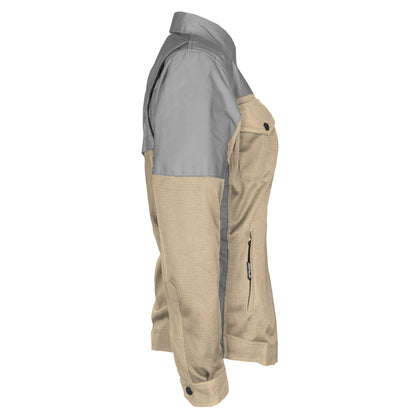 Summer Mesh Reflective Shirt Khaki Eclipse for Women - with Pads