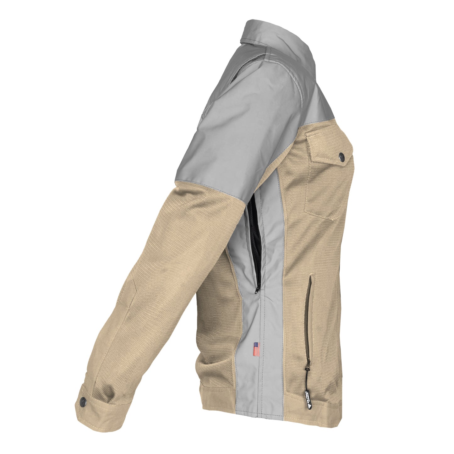 Summer Mesh Reflective Shirt Khaki Eclipse for Women - with Pads