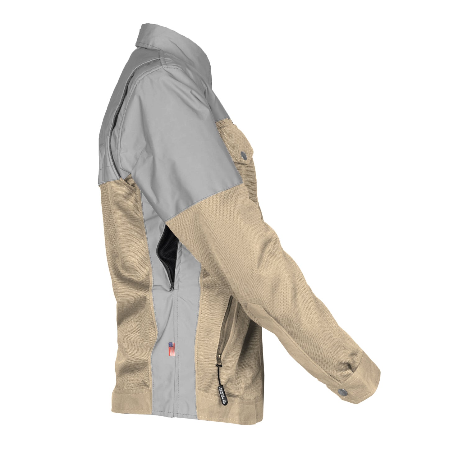 Summer Mesh Reflective Shirt Khaki Eclipse for Women - with Pads