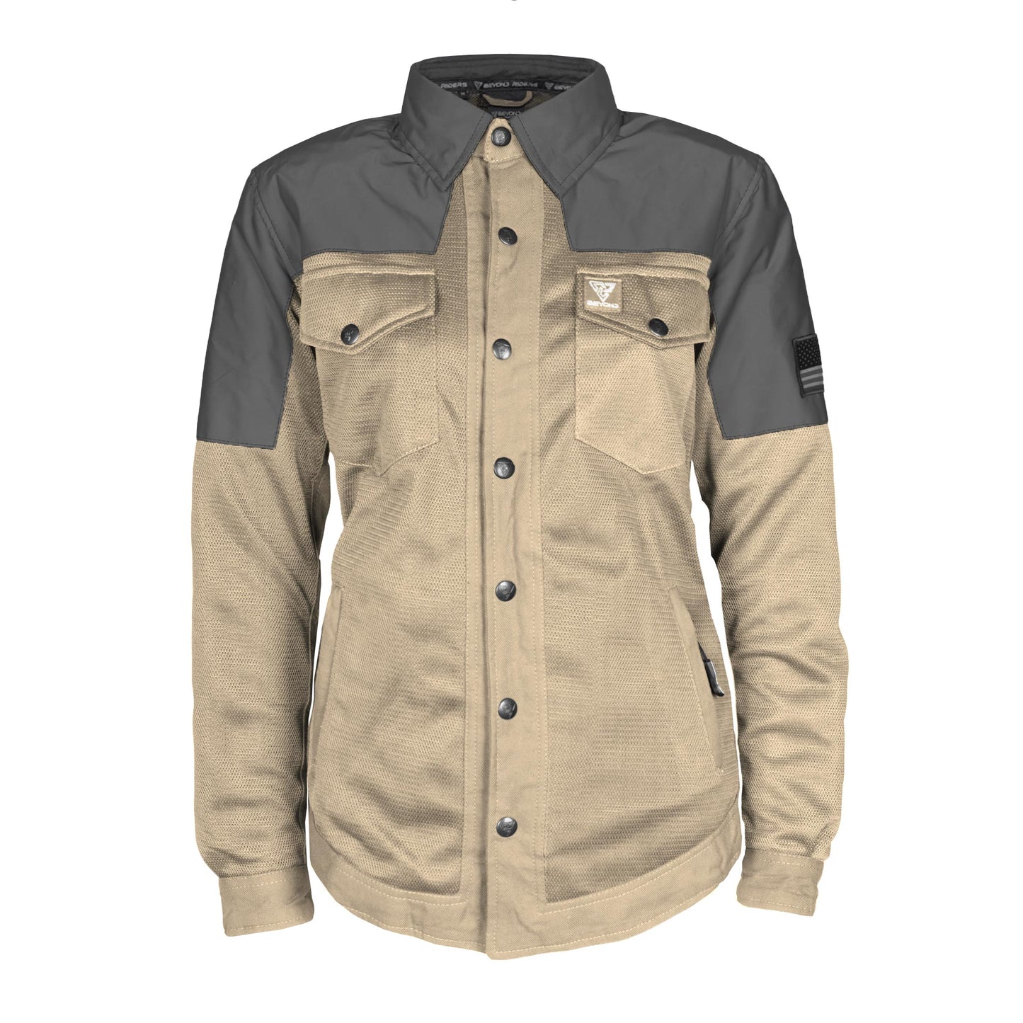 Summer Mesh Reflective Shirt Khaki Nebula for Women - with Pads