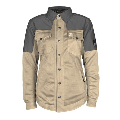 Summer Mesh Reflective Shirt Khaki Nebula for Women - with Pads