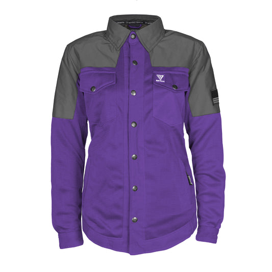 Summer Mesh Reflective Shirt Purple Nebula for Women - with Pads