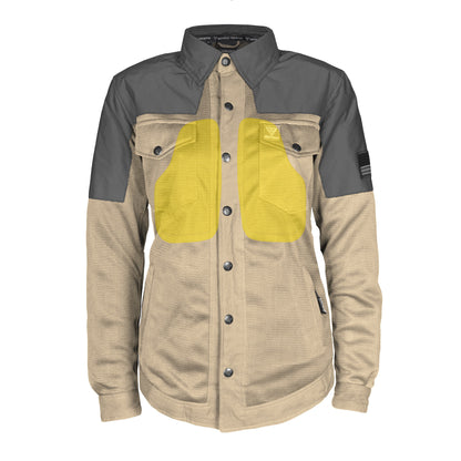 Summer Mesh Reflective Shirt Khaki Nebula for Women - with Pads