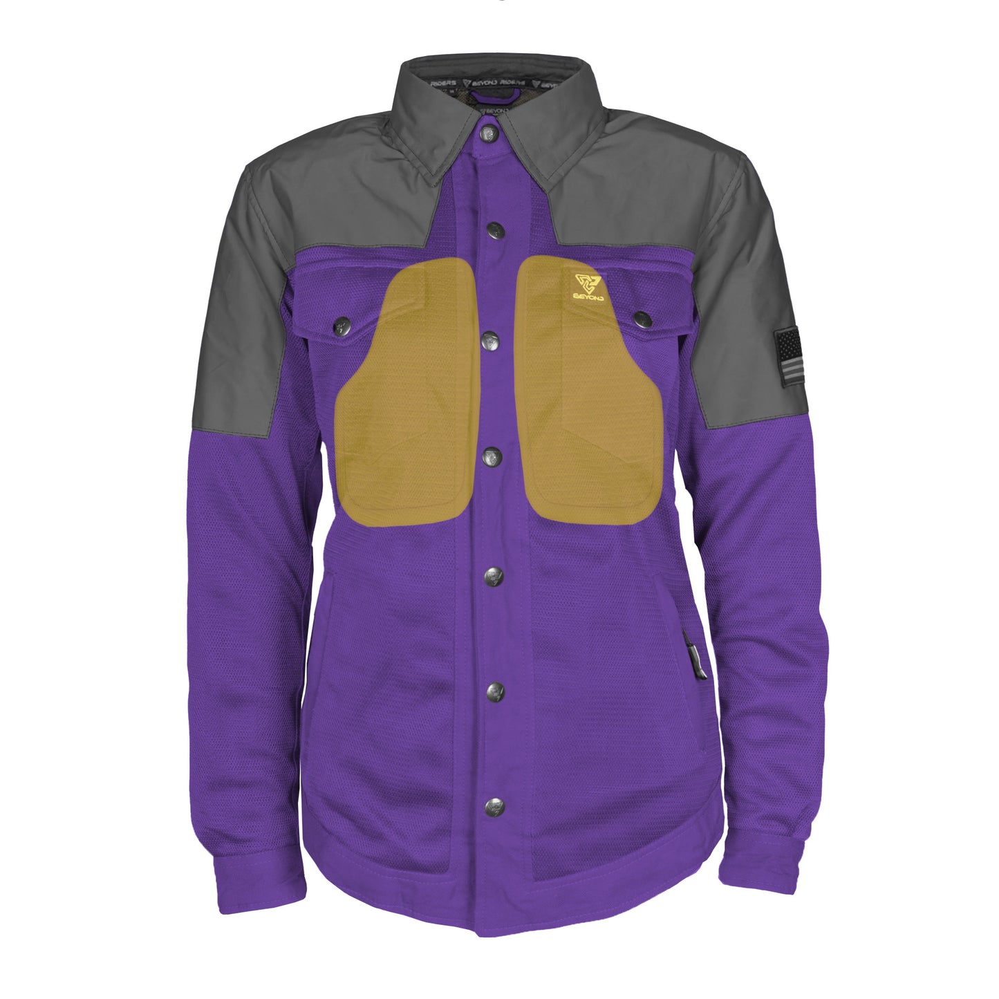 Summer Mesh Reflective Shirt Purple Nebula for Women - with Pads