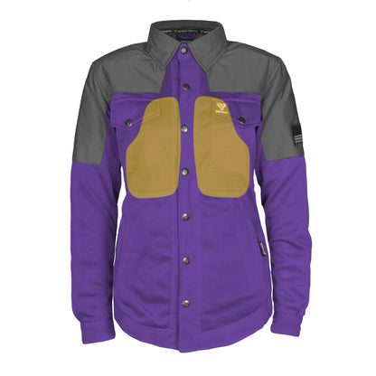 Summer Mesh Reflective Shirt Purple Nebula for Women - with Pads