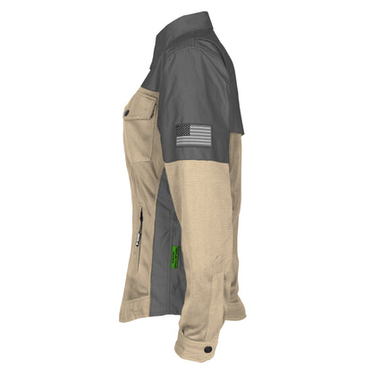 Summer Mesh Reflective Shirt Khaki Nebula for Women - with Pads