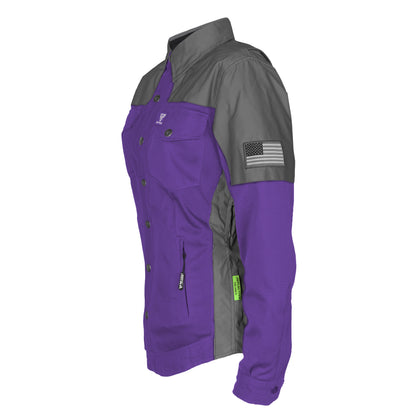 Summer Mesh Reflective Shirt Purple Nebula for Women - with Pads