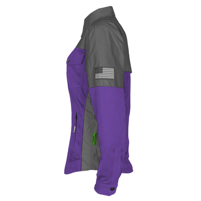 Summer Mesh Reflective Shirt Purple Nebula for Women - with Pads