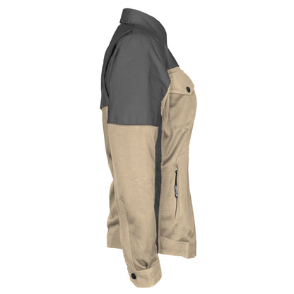 Summer Mesh Reflective Shirt Khaki Nebula for Women - with Pads