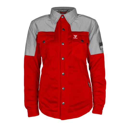 Summer Mesh Reflective Shirt Red Eclipse for Women - with Pads