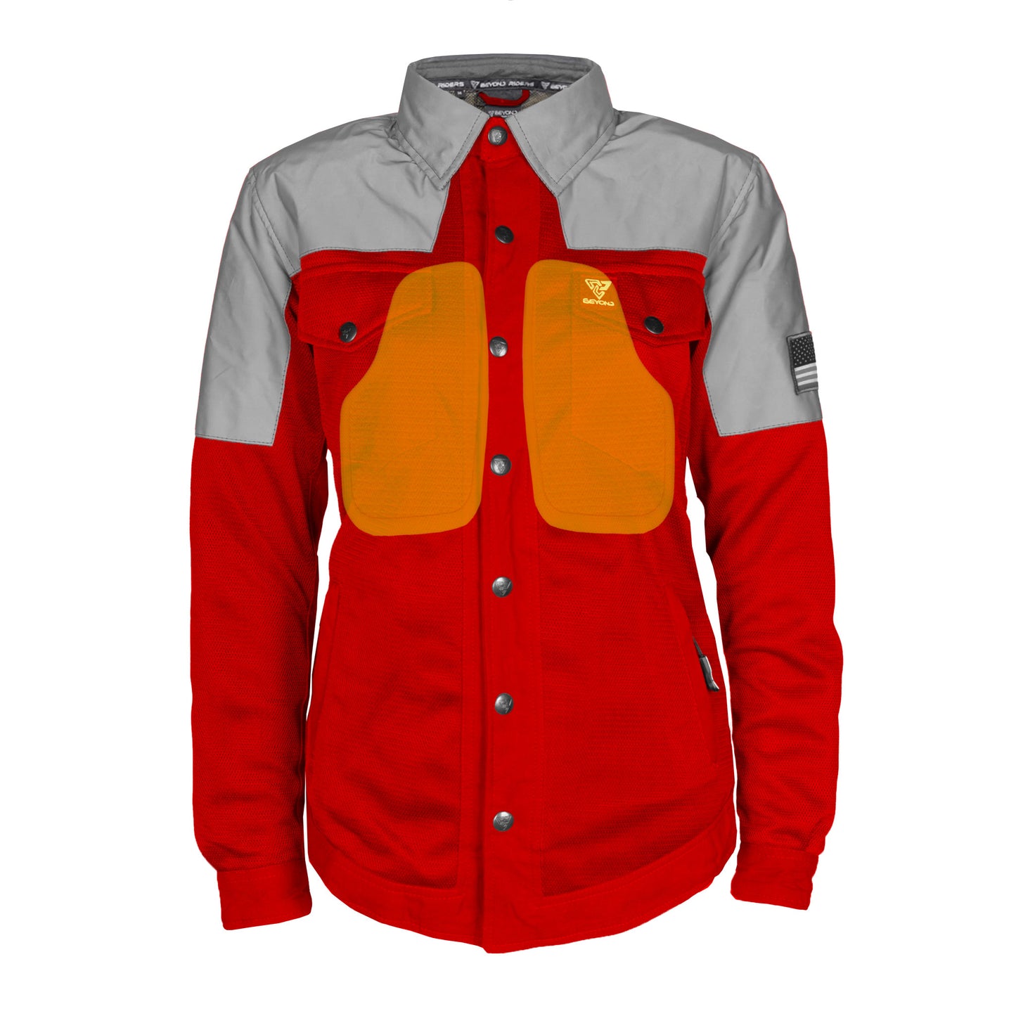 Summer Mesh Reflective Shirt Red Eclipse for Women - with Pads