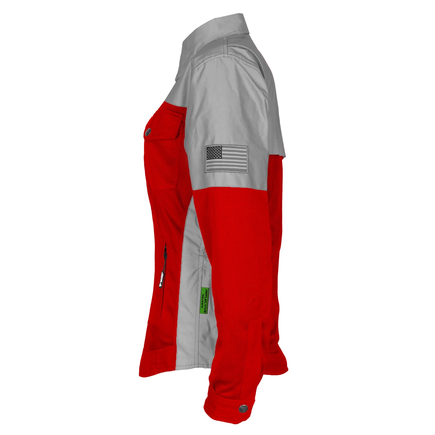 Summer Mesh Reflective Shirt Red Eclipse for Women - with Pads