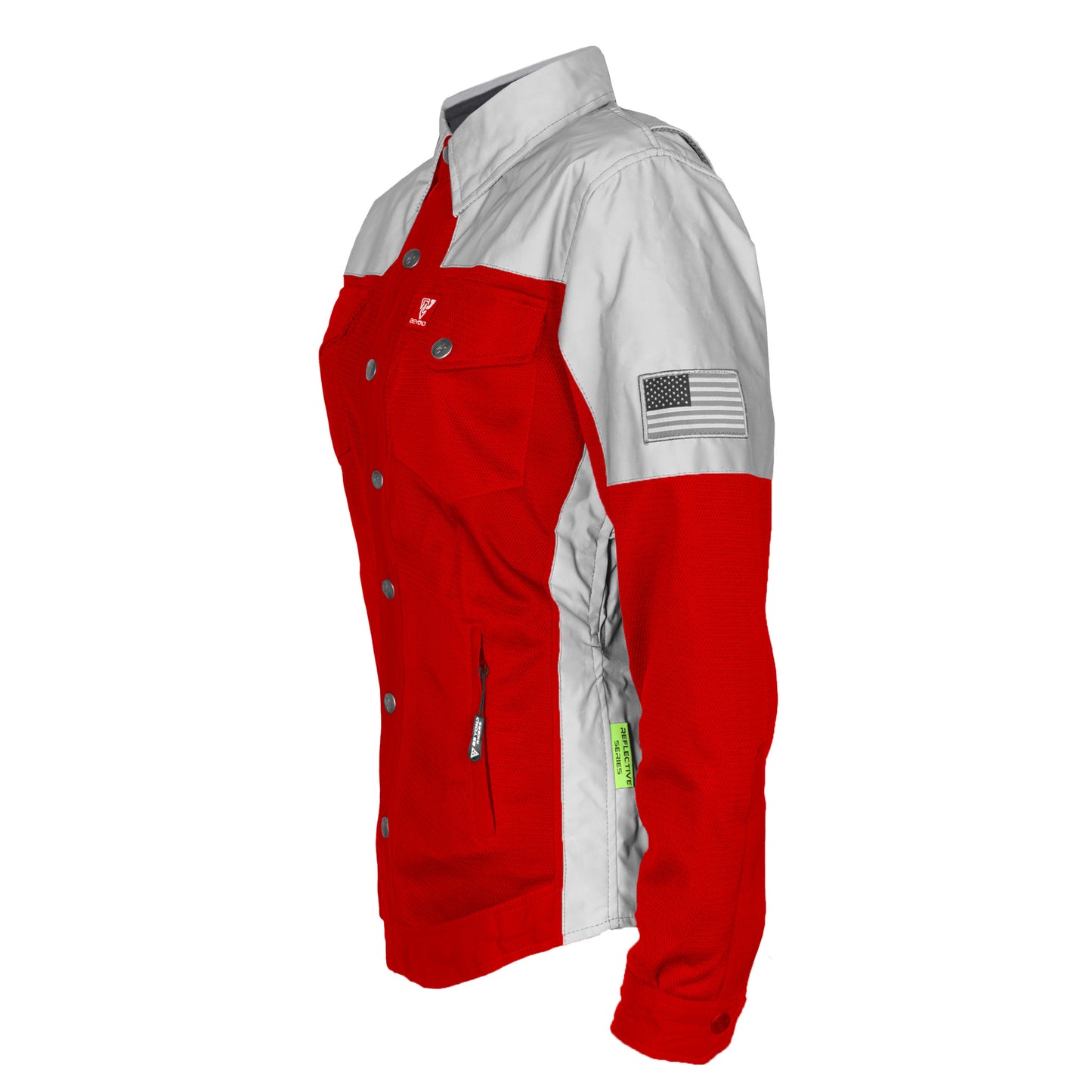 Summer Mesh Reflective Shirt Red Eclipse for Women - with Pads