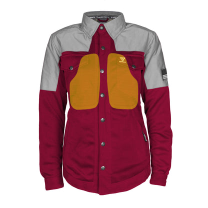 Summer Mesh Reflective Shirt Red Maroon Eclipse for Women - with Pads