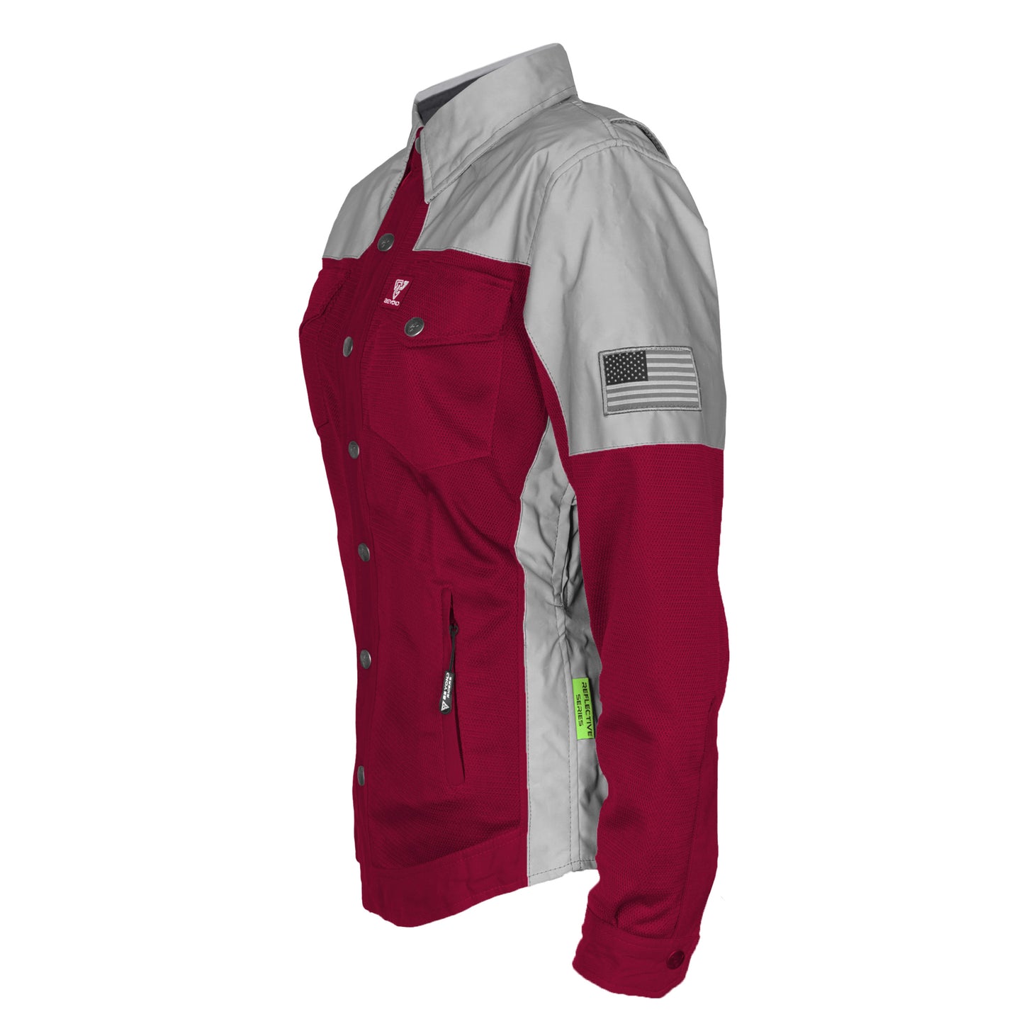 Summer Mesh Reflective Shirt Red Maroon Eclipse for Women - with Pads
