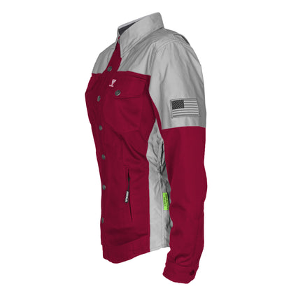 Summer Mesh Reflective Shirt Red Maroon Eclipse for Women - with Pads
