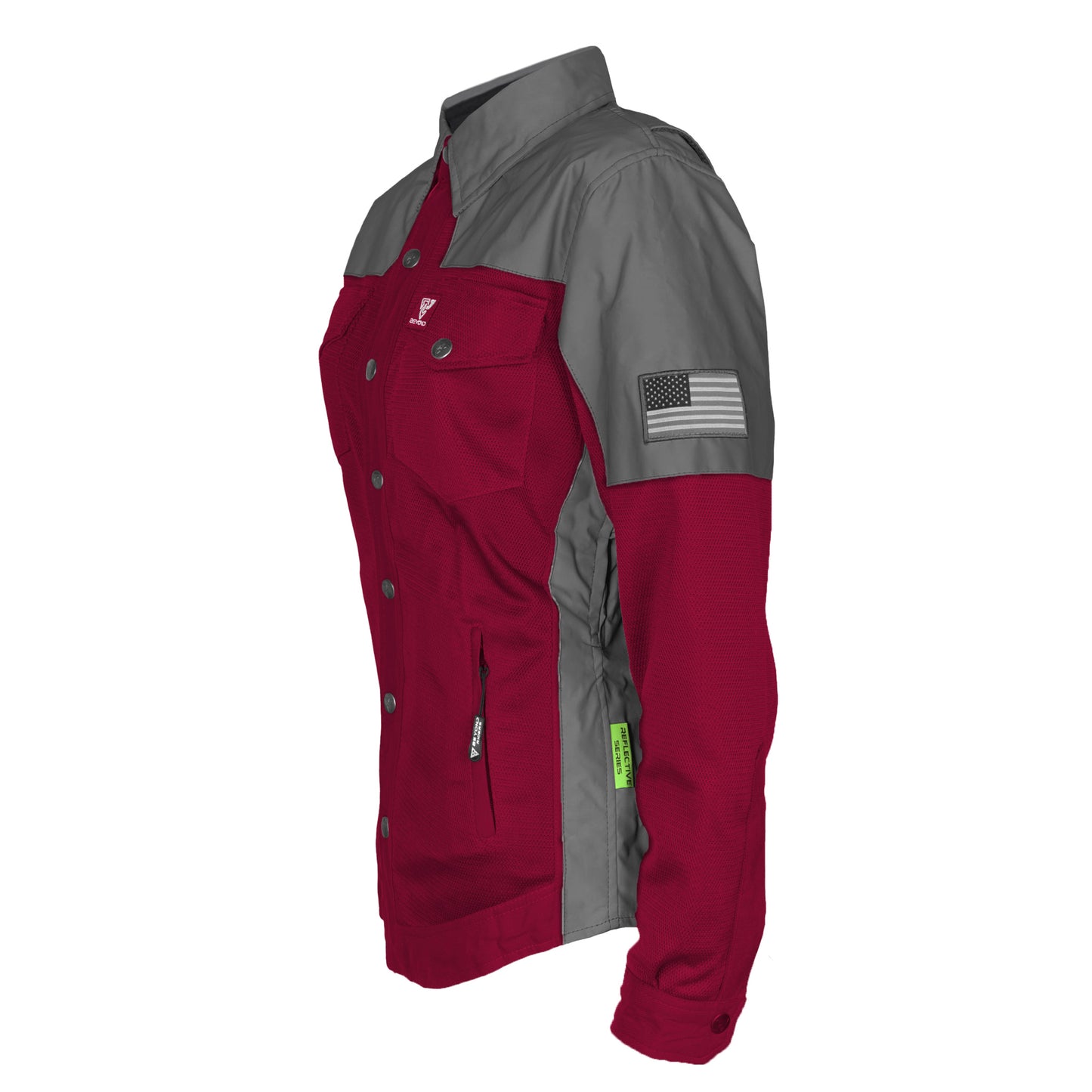 Summer Mesh Reflective Shirt Red Maroon Nebula for Women - with Pads