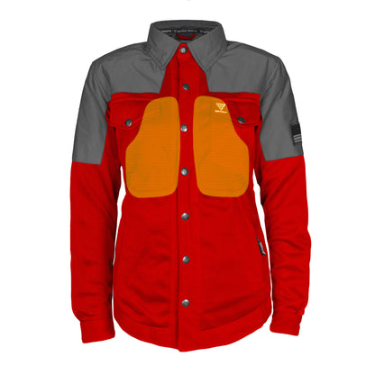 Summer Mesh Reflective Shirt Red Nebula for Women - with Pads