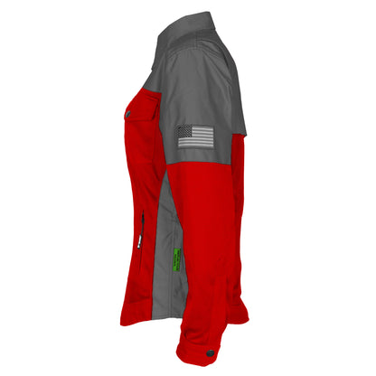 Summer Mesh Reflective Shirt Red Nebula for Women - with Pads