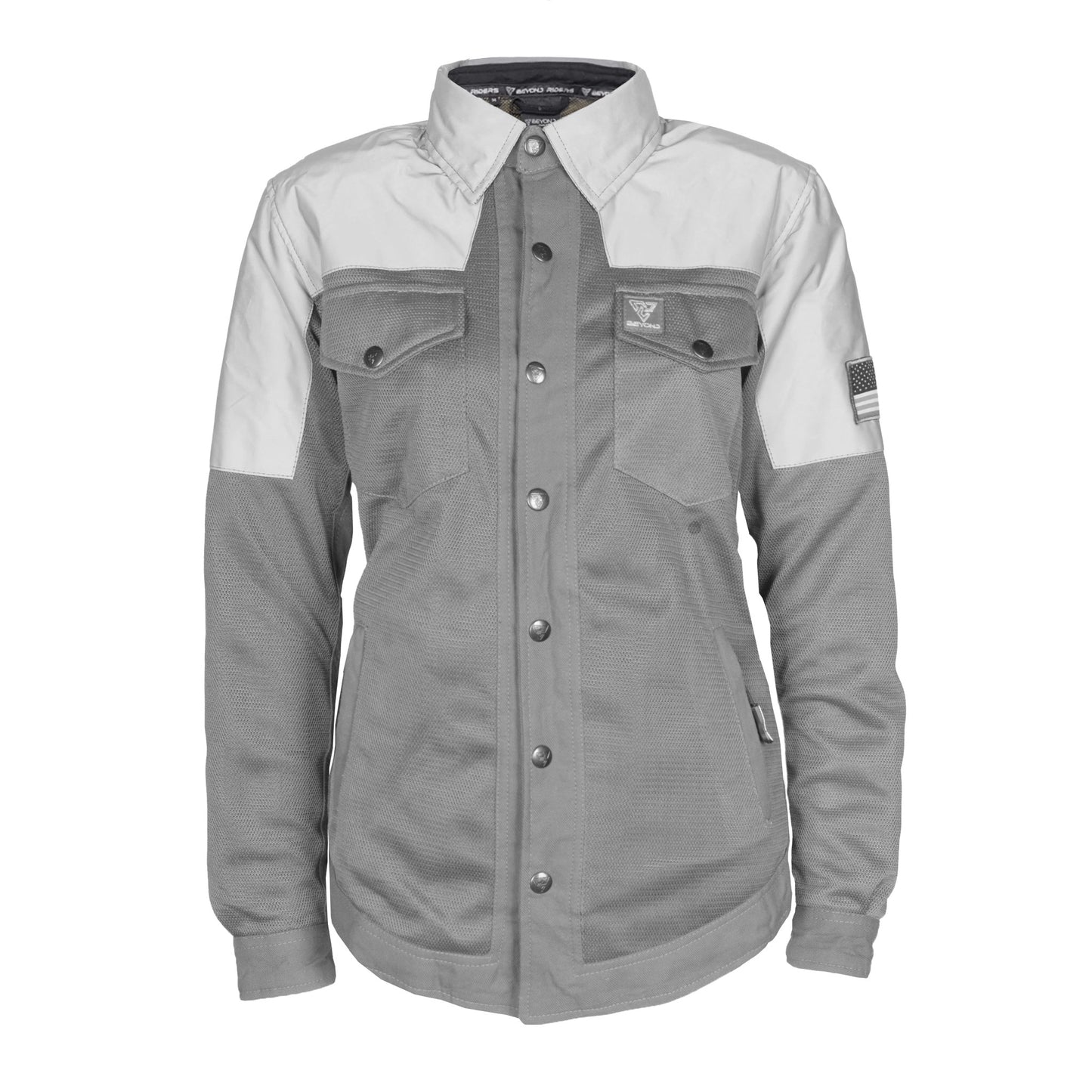 Summer Mesh Reflective Shirt "Twilight Titanium" for Women - Gray and Silver with Pads