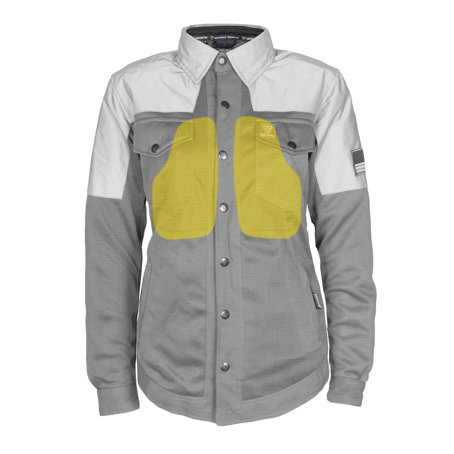 Summer Mesh Reflective Shirt "Twilight Titanium" for Women - Gray and Silver with Pads